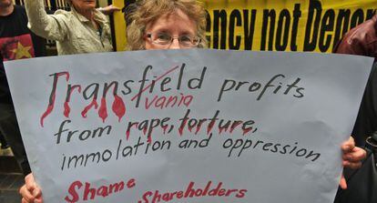 Protesta contra Transfield/Broadspectrum en Sidney.