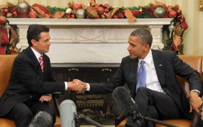 Obama y Pe&ntilde;a Nieto en la Casa Blanca el pasado noviembre.
