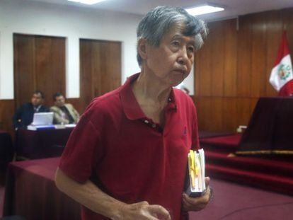 Alberto Fujimori durante la audiencia de este jueves.