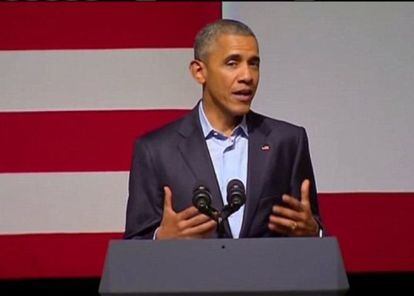 Obama durante la convenci&oacute;n nacional del partido dem&oacute;crata