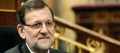 El presidente del Gobierno, Mariano Rajoy, en una sesi&oacute;n de control al Ejecutivo.