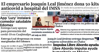 Publicaciones sobre las donaciones de Joaquín Leal y Libre Abordo.