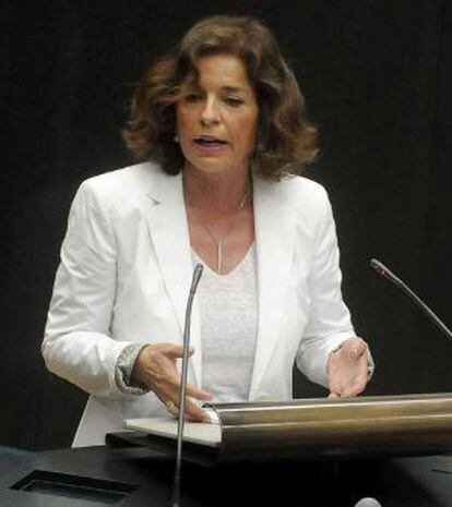 Ana Botella, en un pleno municipal reciente.