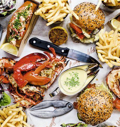La propuesta gastronómica de Burger and Lobster.