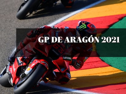 El piloto Francesco Bagnaia durante la clasificación del GP de Aragón de este fin de semana