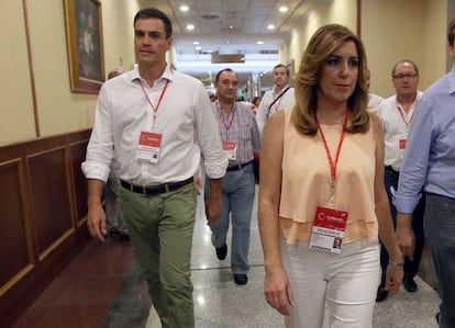 Sánchez y Díaz, en julio pasado en Madrid.