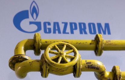 A recreation of a gas pipeline of the Russian state Gazprom.