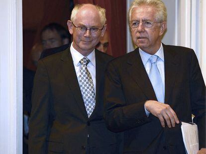 Herman Van Rompuy y Mario Monti.