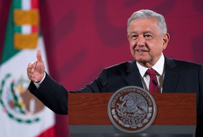López Obrador, durante su conferencia de prensa este lunes.