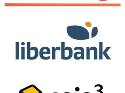 Logotipos de Liberbank, Ibercaja y el grupo Caja 3.