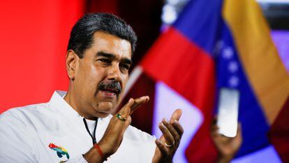 Maduro celebra el resultado el domingo en Caracas.