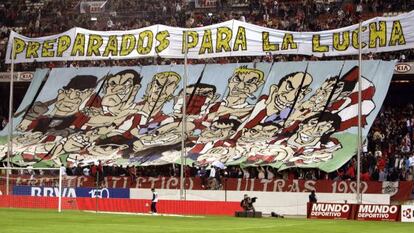 Pancarta del Frente Atl&eacute;tico en el Calder&oacute;n.