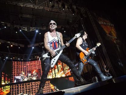 Un momento de la actuaci&oacute;n de Scorpions la noche del jueves en Can Zam.