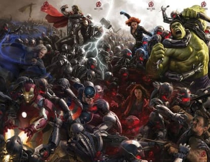 El póster collage de 'Los vengadores. la era de Ultron'.