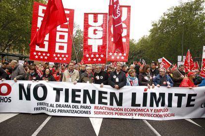 Manifestaci&oacute;n por el D&iacute;a del Trabajador en Madrid.