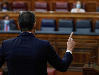El presidente del Gobierno, Pedro Sánchez, en noviembre durante su intervención en la sesión de control al Ejecutivo en el Congreso.