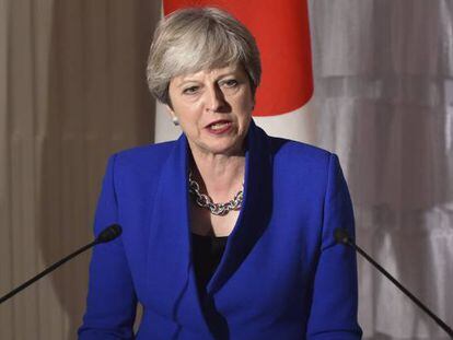 La primera ministra brit&aacute;nica, Theresa May, en su reciente visita a Jap&oacute;n.