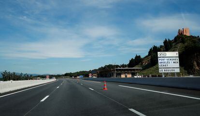View of the AP7 motorway in La Jonquera.