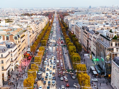 Vista aérea de los Campos Elíseos, en la capital francesa.