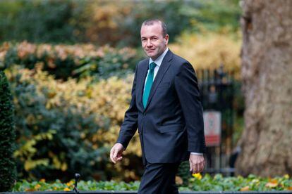 Manfred Weber a su llegada a Downing street (Londres) para hablar con la primera ministra británica Theresa May el 15 de noviembre.