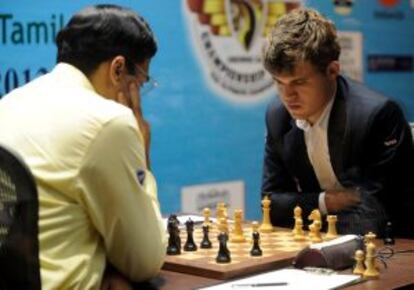 Magnus Carlsen frente a Vishwanath Anand