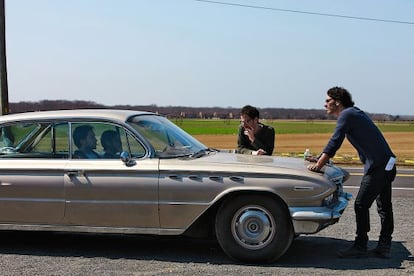 Joel (derecha) y Ethan Coen, en el rodaje de ‘A propósito de Llewyn Davis’.