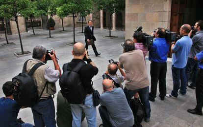Artur Mas, el martes, antes de la reunión del Gobierno catalán que acordó solicitar el rescate al Gobierno.