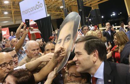 Marco Rubio, en un mitin en Miami.