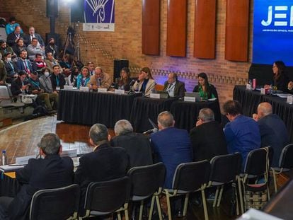 Audiencia de la Jurisdicción Especial para la Paz en Bogotá (Colombia), el pasado 23 de junio.