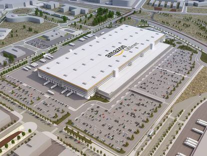 Maqueta virtual del centro log&iacute;stico de Amazon en Barcelona