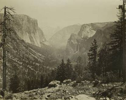 Imagen del valle de Yosemite, capturada por Carleton Watkins, que se puede ver en la muestra que Casa de América dedica a este fotógrafo.