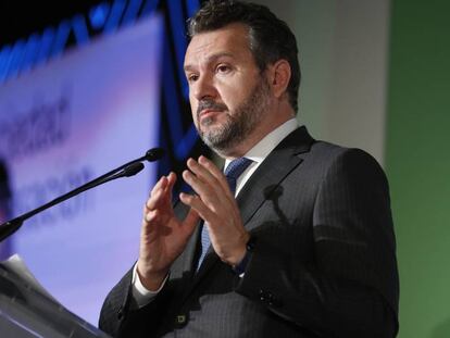 Rodrigo Buenaventura, presidente de la CNMV, este miércoles durante su intervención en el XXVIII Encuentro del sector financiero.