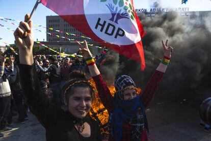 Manifestación de seguidores del HDP en Estambul el pasado marzo.