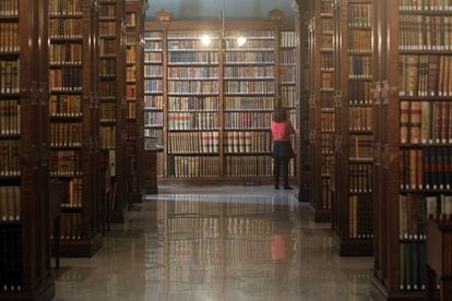 Biblioteca de la Real Academia de la Lengua Espa&ntilde;ola, en Madrid.
