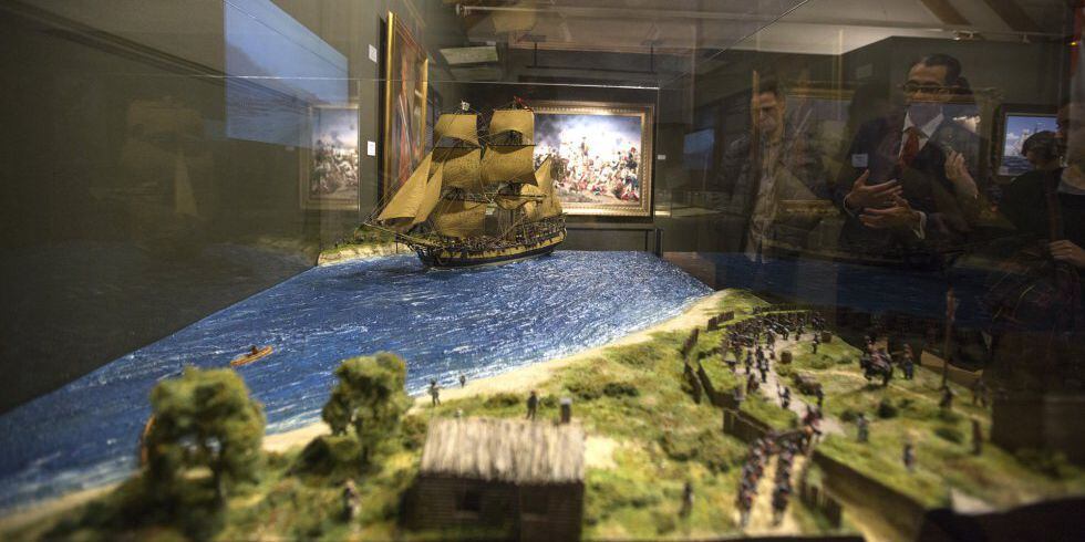 Recreación de la batalla de Pensacola en una exposición en Mdrid.