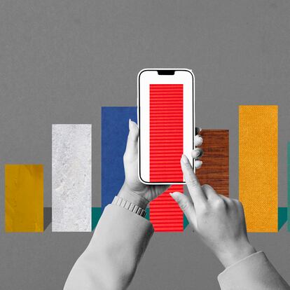 Collage image of colourful bar graph