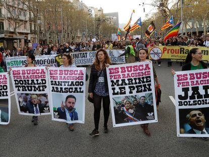 Carteles contra los líderes de la ultraderecha internacional