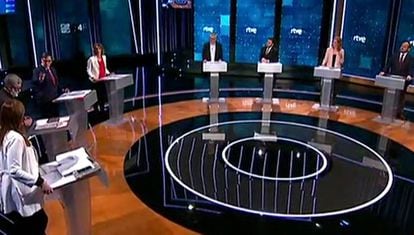 Els candidats al debat de TVE, el passat diumenge.