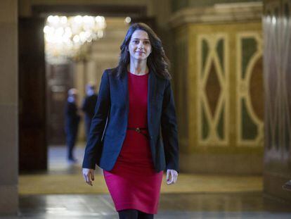 La l&iacute;der de Ciutadans, In&eacute;s Arrimadas, este martes en el Parlament.
 