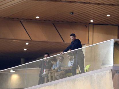 Simeone, durante el partido ante el Atlético.