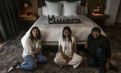 La directora Lila Avilés, y las actrices Gabriela Cartol y Teresa Sánchez.