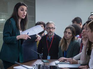 DVD 991 Madrid, 03-03-20.-Irene Montero durante la conferencia de prensa posterior al consejo de Ministros. Foto: Julian Rojas