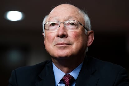 Ken Salazar durante la audiencia de confirmación del Comité de Relaciones Exteriores del Senado, el pasado 28 de julio.
