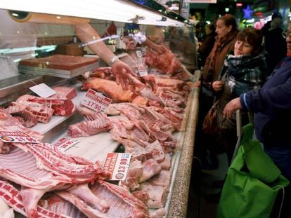 Una carnisseria al Mercat de Maravillas (Madrid).