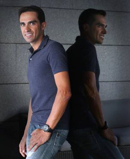 Alberto Contador, tras la entrevista.