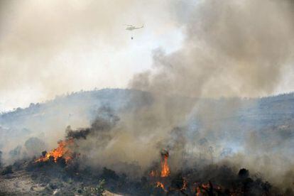 Incendio declarado esta tarde en Aleas, una pedan&iacute;a de Cogolludo (Guadalajara).