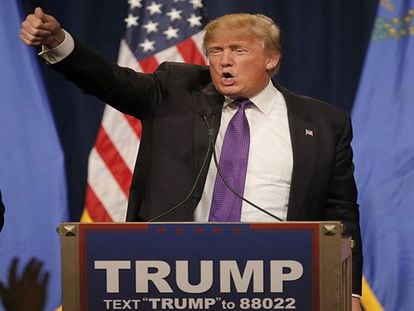 Donald Trump celebra su victoria en un hotel de Las Vegas. REUTERS