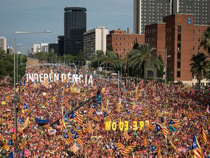 Manifestación independentista de la Diada de 2018.