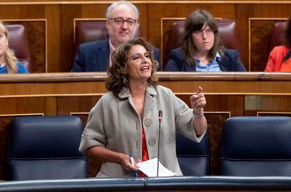 The Minister of Finance and Public Function, María Jesús Montero, in the Congress of Deputies on May 25.