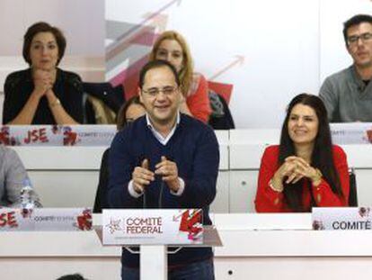 El secretari d'Organització del PSOE, César Luena, aquest dissabte.